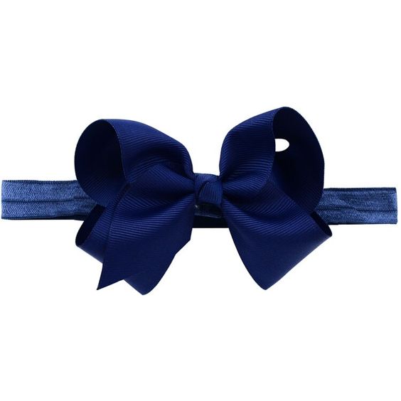 Small Grosgrain bow with band - Navy